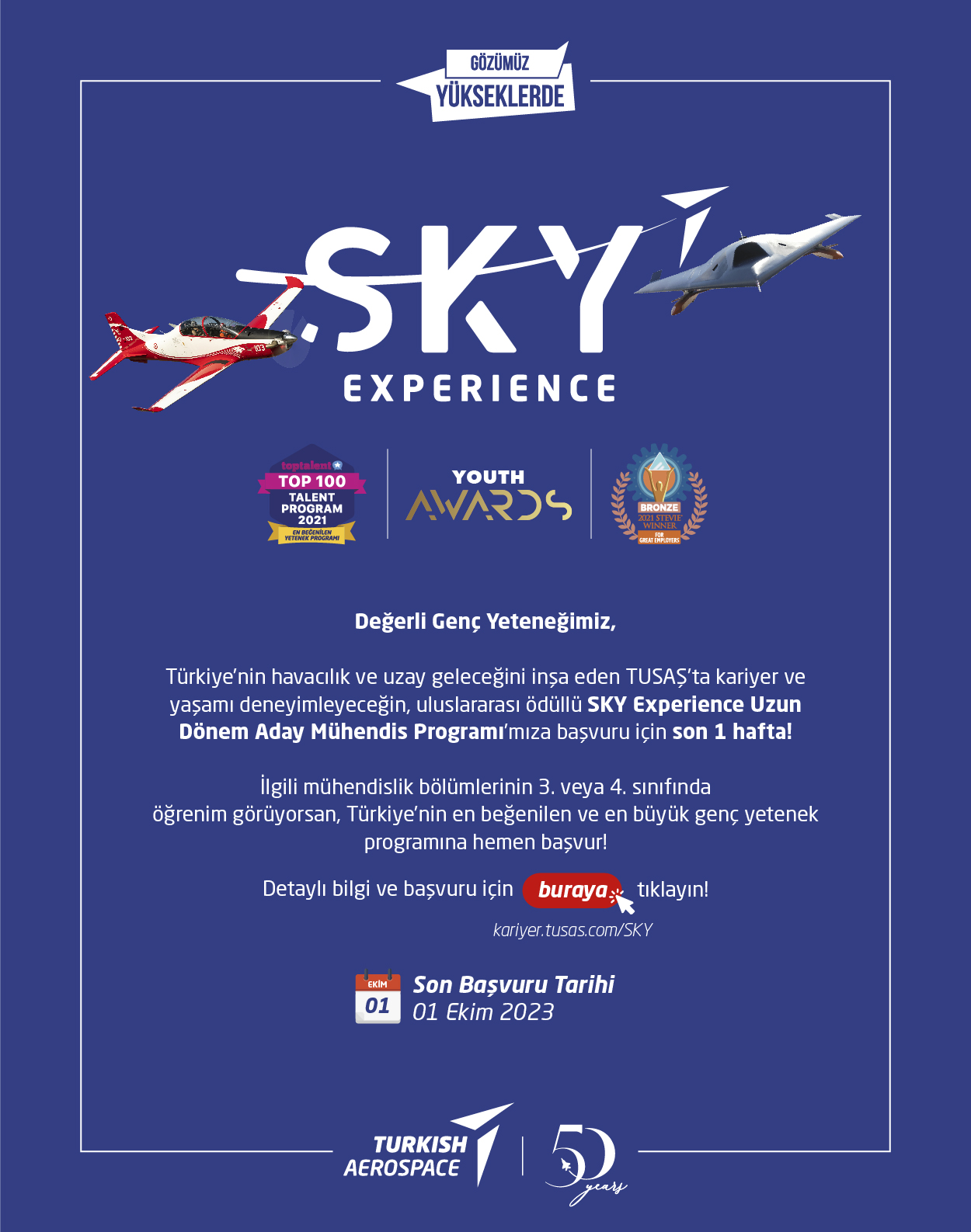 SKY Experience Uzun Dönem Aday Mühendis Programı Başvuru Dönemi Sona Eriyor!